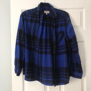 Express Boyfriend royal blue flannel